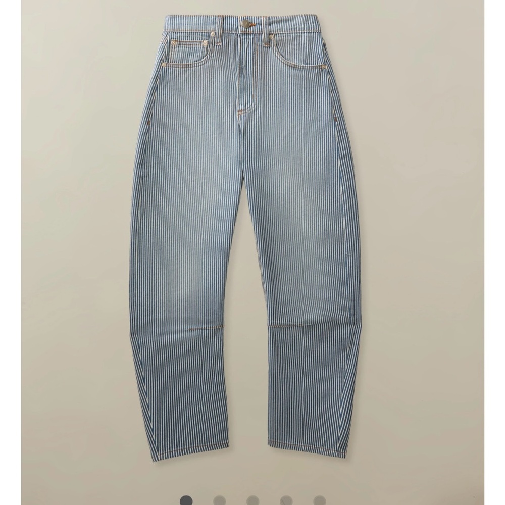 Blue and White Striped Jeans